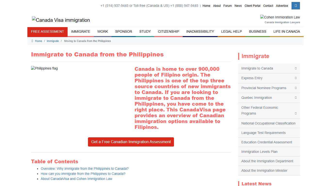 Immigrate to Canada from the Philippines Canadavisa.com